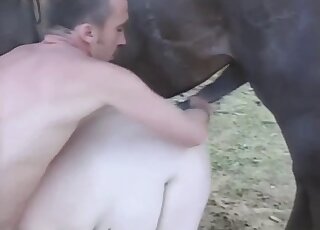 Big ass mature slut feels energized horse penis ravishing her cunt