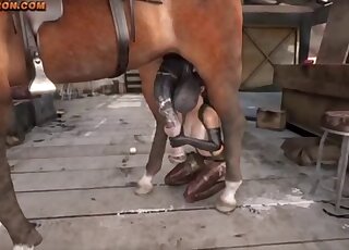 Quiet helps D-Horse fuck some pregnant POW and it's freaky AF