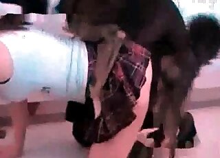 Black doggie enjoy doggy-style pussy-fucking with a sexy chick