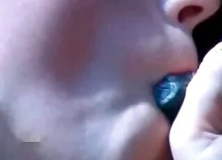 A close look at the way horny bitch is sucking horse's shaft