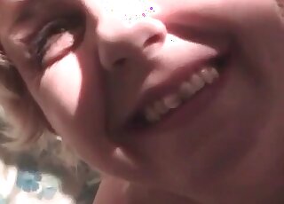 Blonde mature likes to have her dog’s dong in pussy and in mouth