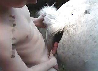Spoiled zoophile loves giving a hot fuck to a horse to enjoy orgasms